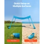 Beach Tent Sun Shelter, UPF50+ Sun Protection, 2 m Tall, 3 x 3 m, Easy Pop Up Beach Canopy with 4 Sandbags, Stability Poles, San