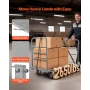 Platform Truck, 1202.02 kg Capacity, Heavy Duty Flatbed Cart Dolly with Detachable Guardrail and Swivel Wheels, Foldable Hand Pu