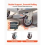 Platform Truck, 1202.02 kg Capacity, Heavy Duty Flatbed Cart Dolly with Detachable Guardrail and Swivel Wheels, Foldable Hand Pu