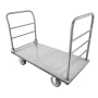 Platform Truck, 1202.02 kg Capacity, Heavy Duty Flatbed Cart Dolly with Detachable Guardrail and Swivel Wheels, Foldable Hand Pu