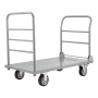 Platform Truck, 1202.02 kg Capacity, Heavy Duty Flatbed Cart Dolly with Detachable Guardrail and Swivel Wheels, Foldable Hand Pu