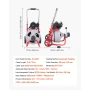 Drain Cleaner Machine 22m x 9.5mm, Auto Feed Sewer Snake Drain Auger on Wheels, Portable Drain Cleaning Machine with 8 Cutters &