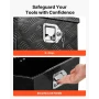 Trailer Tongue Box, 660 x 330 x 305 mm Aluminum Trailer Tongue Tool Box, Heavy Duty Storage Organizer with Lock & Keys, Utility 