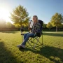 Oversized Camping Chairs, 204 kg Heavy Duty Support, Portable Folding Camp Chairs with Padded Backrest & Armrests, Cup Holder & 