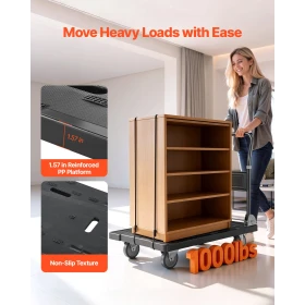 Foldbar skubbevogn Dolly, 453,59 kg kapacitet, sammenklappelig