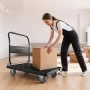 Foldable Push Cart Dolly, 453.59 kg Capacity, Folding Platform Truck with Swivel Wheels, Moving Platform Hand Truck Flatbed Cart