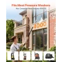 2.74 m Pressure Washer Telescoping Wand, 3-Section with Power Washer Extension Wands, 7 Nozzles, Hose Adapter, Support Belt, Sto