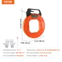 Fish Tape, 30.5m, 4.8mm, Fiberglass Wire Puller with Optimized Housing and Handle, Easy-to-Use Cable Puller Tool, Flexible Wire 