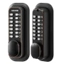 Mechanical Keyless Entry Door Lock, 2.0 Code Upgrade, 4-7 Digits Code, Double-Sided Push Button Combination Mechanical Keypad Do