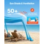 Strandtelt Sun Shelter, UPF50+ Solbeskyttelse, 2 m høj, 3x3 m