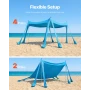 Strandtelt Sun Shelter, UPF50+ Solbeskyttelse, 2 m høj, 3x3 m