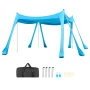 Beach Tent Sun Shelter, UPF50+ Sun Protection, 2 m Tall, 3x3 m, Easy Pop Up Beach Canopy with Sandbags, Stability Poles, Sand Sh