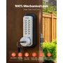 Mechanical Keyless Entry Door Lock, 2.0 Code Upgrade, 4-7 Digits Code, Single-Sided Push Button Combination Mechanical Keypad Do