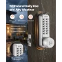 Mechanical Keyless Entry Door Lock, 2.0 Code Upgrade, 4-7 Digits Code, Single-Sided Push Button Combination Mechanical Keypad Do
