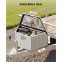 Trailer Tongue Box, 660 x 330 x 305 mm Aluminum Trailer Tongue Tool Box, Heavy Duty Storage Organizer with Lock & Keys, Utility 