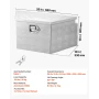 Trailer Tongue Box, 660 x 330 x 305 mm Aluminum Trailer Tongue Tool Box, Heavy Duty Storage Organizer with Lock & Keys, Utility 