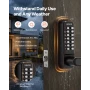 Mechanical Keyless Entry Door Lock, 2.0 Code Upgrade, 4-7 Digits Code, Single-Sided Push Button Combination Keypad Door Lock wit
