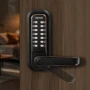 Mechanical Keyless Entry Door Lock, 2.0 Code Upgrade, 4-7 Digits Code, Double-Sided Push Button Combination Keypad Door Lock wit
