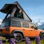Rooftop Tent Hard Shell, 2-3 Person Aluminum Roof Top Tent Hardshell with Tri-Color LED Light & Thick Mattress, Waterproof Windp