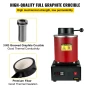 Electric Melting Furnace, 3KG Digital Electric Melting Furnace, 1350W 1150℃/2102 ℉ Gold Smelter Furnace with Graphite Crucible &