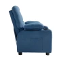 Kids Reclining Chair, Toddler Recliner with Cup Holders and Pockets, 107° to 126° Adjustable Backrest, Breathable Polyester Fabr