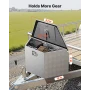 Trailer Tongue Box, 838 x 483 x 457 mm Aluminum Trailer Tongue Tool Box, Heavy Duty Storage Organizer with Lock & Keys, Utility 