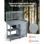 Potting Bench Table, Outdoor Gardening Wooden Workstation with Storage Cabinet, Storage Shelves, 110 x 46 cm Wood Tabletop, Gard