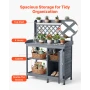 Potting Bench Table, Outdoor Gardening Wooden Workstation with Storage Cabinet, Storage Shelves, 110 x 46 cm Wood Tabletop, Gard