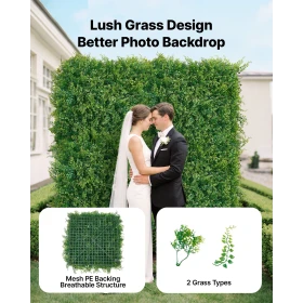 Artificial Plant Wall, 12PCS 50.8 x 50.8 cm Artificial Boxwood Panels, Sun Protection Greenery Backdrop Privacy Hedge Fence, Fak