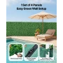 Artificial Plant Wall, 4 PCS 61 x 243.8 cm Artificial Boxwood Panels, Sun Protection Greenery Backdrop Privacy Hedge Fence, Fake