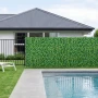 Artificial Plant Wall, 4 PCS 61 x 243.8 cm Artificial Boxwood Panels, Sun Protection Greenery Backdrop Privacy Hedge Fence, Fake