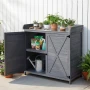 Potting Bench Table, Outdoor Gardening Wooden Storage Cabinet with 98 x 48 cm Wood Tabletop, Garden Planting Workstation with La