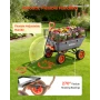 Garden Dump Cart, 362 kg Poly Dump Cart, Garden Carts Dumps Wagon with Storage Fence, 90° Quick-Dumps Mechanism, 180° Swivel Whe