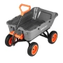 Garden Dump Cart, 362 kg Poly Dump Cart, Garden Carts Dumps Wagon with Storage Fence, 90° Quick-Dumps Mechanism, 180° Swivel Whe