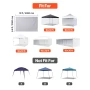 Canopy Sidewalls, Fit for 3 x 3 m Pop Up Canopy Tent, Tent Side Walls with Waterproof and Sunlight Protection Layer for Outdoor 