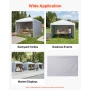 Canopy Sidewalls, Fit for 3 x 3 m Pop Up Canopy Tent, Tent Side Walls with Waterproof and Sunlight Protection Layer for Outdoor 