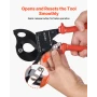 Ratcheting Cable Cutter, Spring Steel Blades with PVC-Coated Handles, Quick-Release Button, Heavy Duty Ratchet Cable Wire Cutter