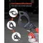 Ratcheting Cable Cutter, Spring Steel Blades with PVC-Coated Handles, Quick-Release Button, Heavy Duty Ratchet Cable Wire Cutter