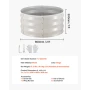 3 Pcs Galvanized Raised Garden Beds, 60 x 60 x 30 cm, Round Metal Planter Boxes Kit Outdoor, Bottomless Elevated Garden Boxes wi