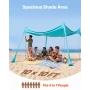 Strandtelt Sun Shelter, UPF50+ solbeskyttelse, 2 m høj, 3 x 3