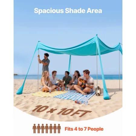 Strandtelt Sun Shelter, UPF50+ solbeskyttelse, 2 m høj, 3 x 3