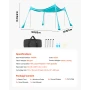 Beach Tent Sun Shelter, UPF50+ Sun Protection, 2 m Tall, 3 x 3 m, Easy Pop Up Beach Canopy with Sandbags, Stability Poles, Sand 