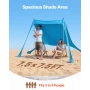 Strandtelt Sun Shelter, UPF50+ solafskærmning, 2 m høj, 2,3 x