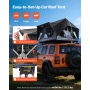Rooftop Tent, 2-3 Person Foldable Aluminum Roof Top Tent with Tri-Color LED Light, Thick Mattress & 10 Windows, Waterproof Windp
