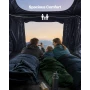 Rooftop Tent, 2-3 Person Foldable Aluminum Roof Top Tent with Tri-Color LED Light, Thick Mattress & 10 Windows, Waterproof Windp