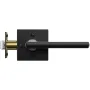Privacy Door Handle, 1 Pack Matte Black Door Lever, Left or Right Handing Reversible Lever with Keyless Lock, 45° Rotation to Op