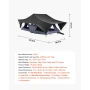 Rooftop Tent, 2-3 Person Foldable Aluminum Roof Top Tent with Tri-Color LED Light, Thick Mattress & 10 Windows, Waterproof Windp