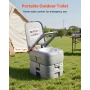 Portable Toilet, 30L Detachable Waste Tank, 200 Flushes, Camping Toilet for Adults, Outdoor Travel Potty with Level Indicator, S
