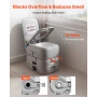 Transportabelt toilet, 30L aftagelig affaldsbeholder, 200