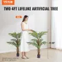 Kunstig palmetræ, 4 ft høj faux plante, sikker PE-materiale og